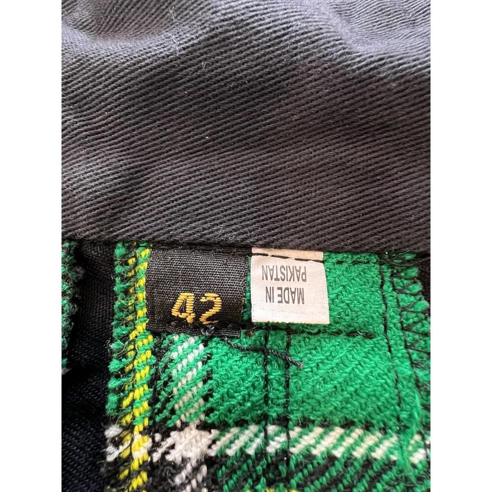 Black Utility Kilt with Green Tartan Pleats‎ Cargo Pockets Adjustable Men’s 42 - Picture 2 of 12